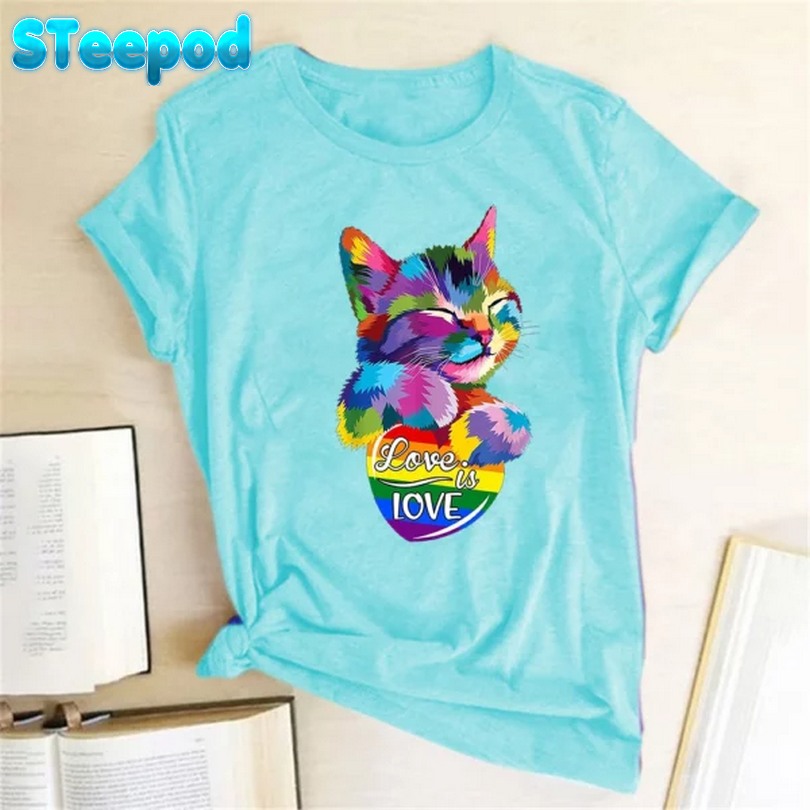 Colorful Cat Love Is Love T-Shirt