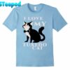 Cute Cat Hugging Heart Love Kitten Adorable Kitty Lover T-Shirt